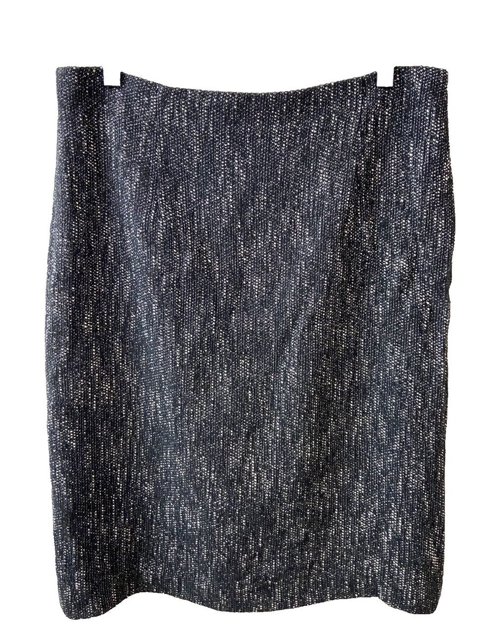 Talbots Petites Pencil Skirt Womens 10P Black White Lined Cotton Blend Office